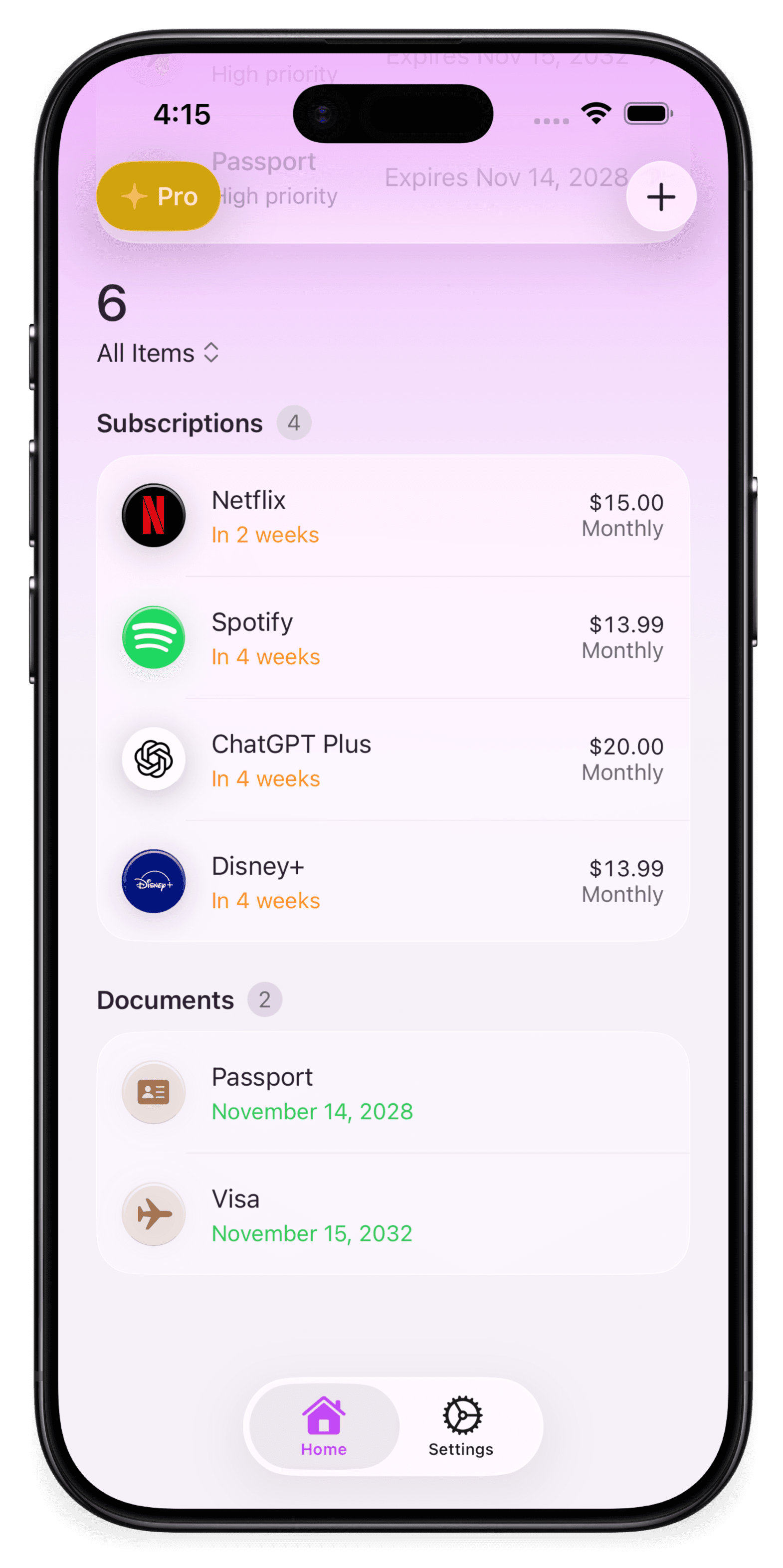 Duebase app screen 3